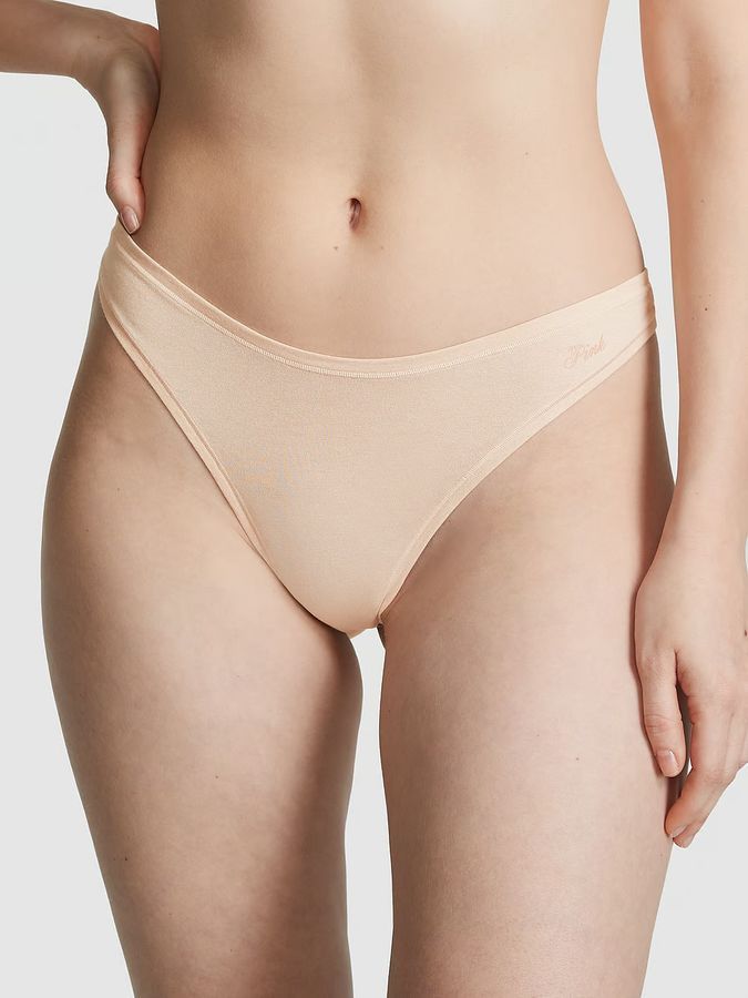 Хлопковые трусики тонг High-Leg PINK