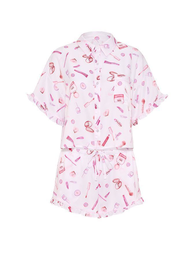 Атласная пижама с шортами GRWPINK Satin Short Pink Tulip PINK