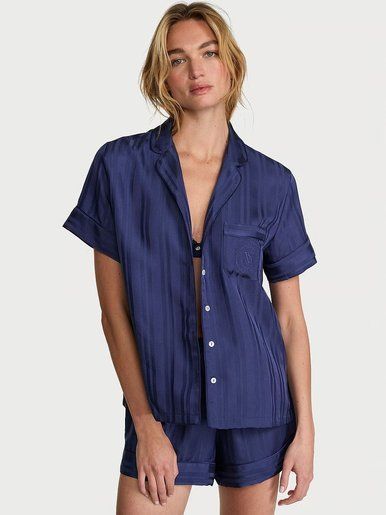 Атласная пижама с шортами Glazed Satin Short PjSet Victoria's Secret