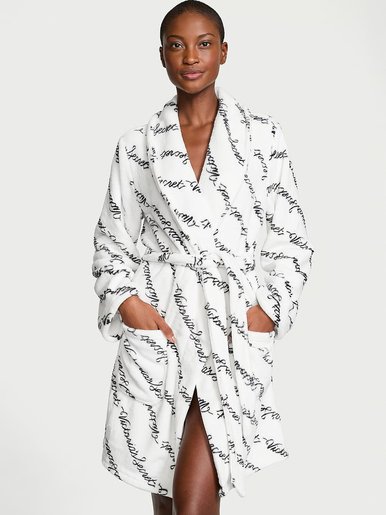 Короткий теплый халат Short Cozy Robe Victoria's Secret