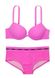 Комплект Бюстгалтер двойной пуш-ап & Трусики хипхагер Logo Cotton Pink Victoria's Secret - 1