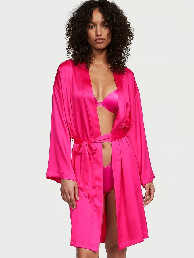 Атласний халат Satin Midi Robe Victoria's Secret