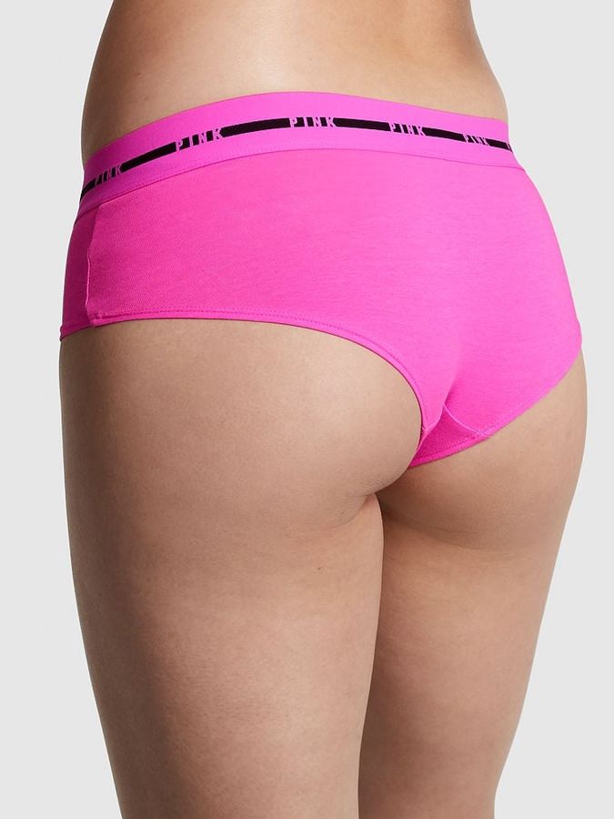 Комплект Бюстгалтер двойной пуш-ап & Трусики хипхагер Logo Cotton Pink Victoria's Secret
