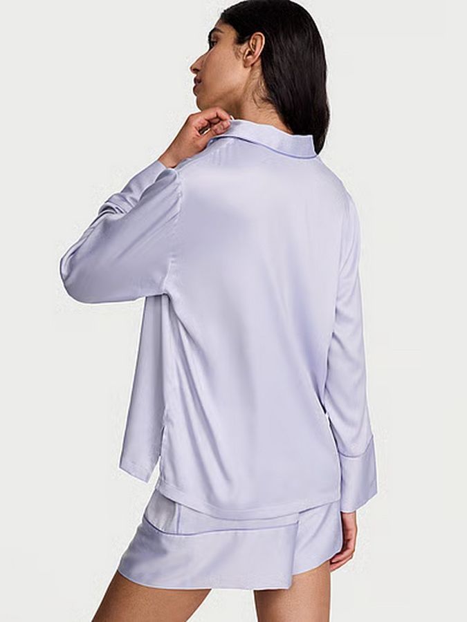 Атласна піжама з шортами Signature Satin Long-Sleeve Short Victoria's Secret