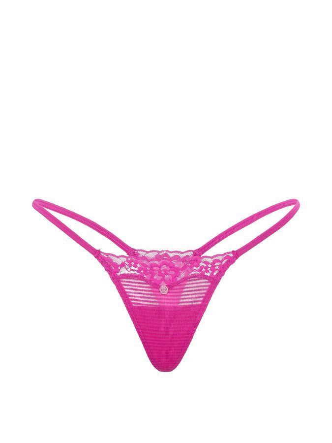 Трусики тонг Cotton Shadow Stripe Itsy V-String Victoria's Secret
