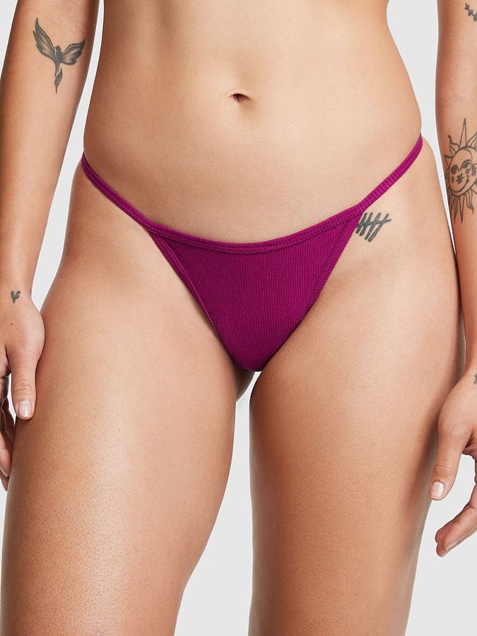 Хлопковые трусики тонг V-STRING PINK