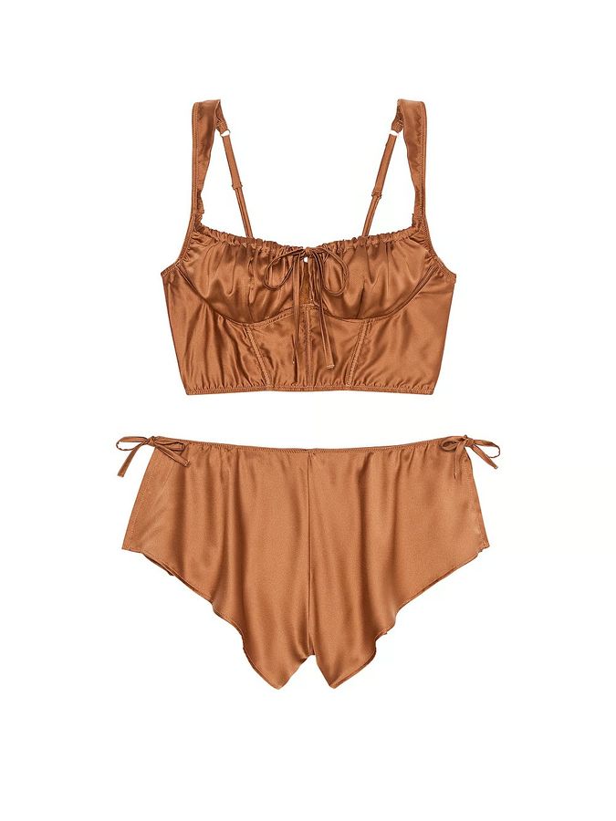 Атласный комплект Corset Top & Shorts Set Victoria's Secret