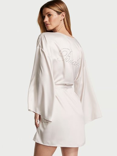 Атласний халат для нареченої Bride Satin Short Robe Victoria's Secret