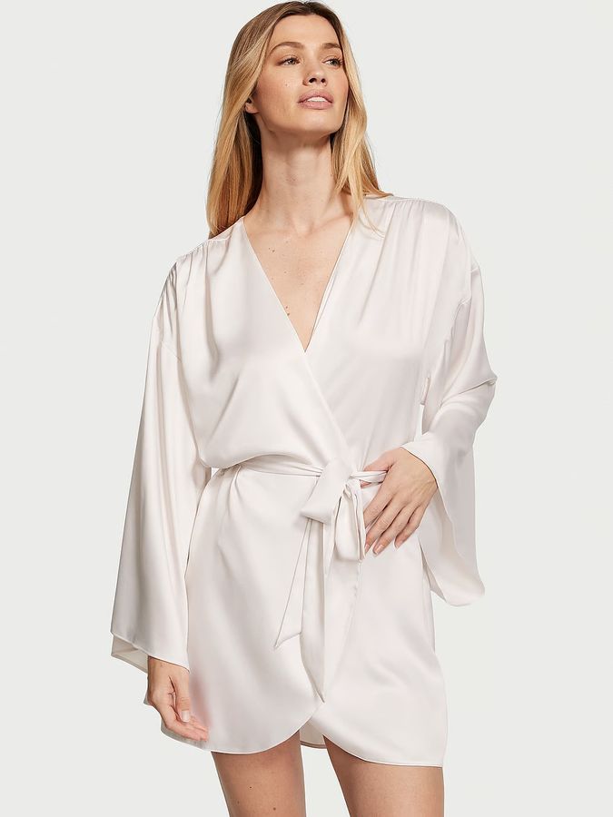 Атласный халат для невесты Bride Satin Short Robe Victoria's Secret