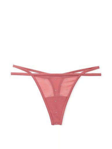 Трусики тонг Flocked Mesh Shine PINK