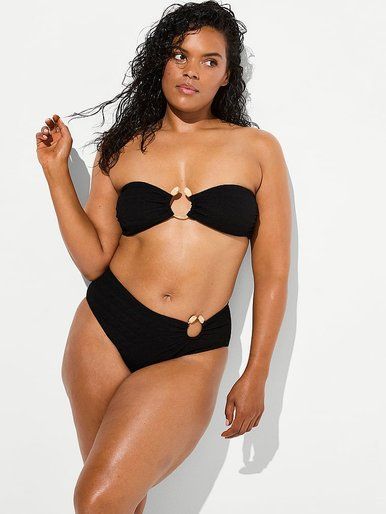 Купальник бандо Beach Hoops Textured Jacquard Bikini