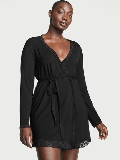 Халат трикотажный Modal Lace-Trim Robe Victoria's Secret