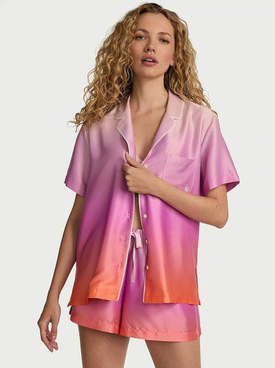 Атласна піжама з шортами Glazed Satin Short PjSet Victoria's Secret