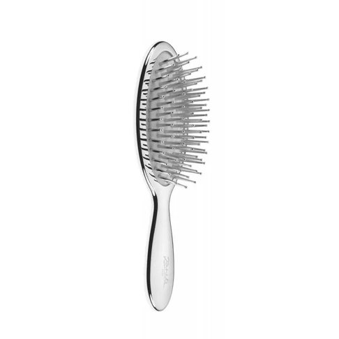 Середняя массажная щетка для волос Chromium Line Pneumatic Hairbrush With Metallic Pins Medium Janeke