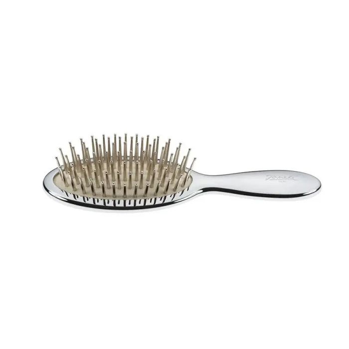 Середняя массажная щетка для волос Chromium Line Pneumatic Hairbrush With Metallic Pins Medium Janeke