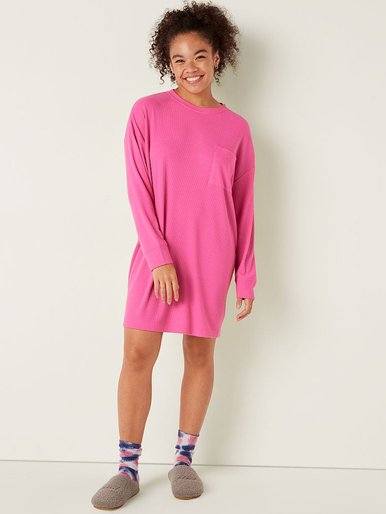 Бавовняна нічна сорочка Thermal Sleep Dress Pink PINK
