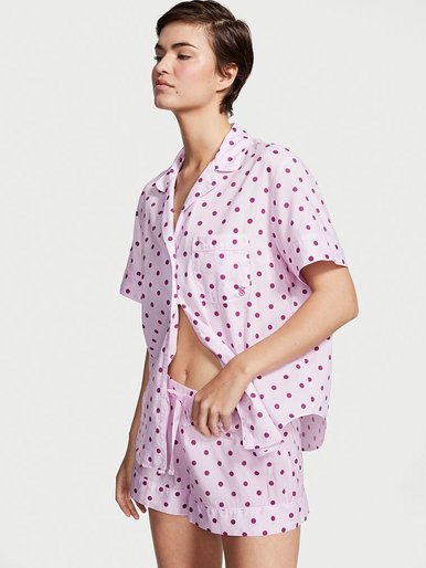 Хлопковая пижама с шортами PJ Set Victoria's Secret