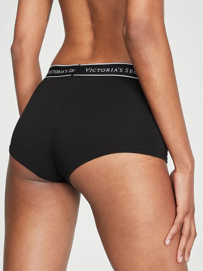 Хлопковые трусики шортики Logo Cotton Victoria's Secret