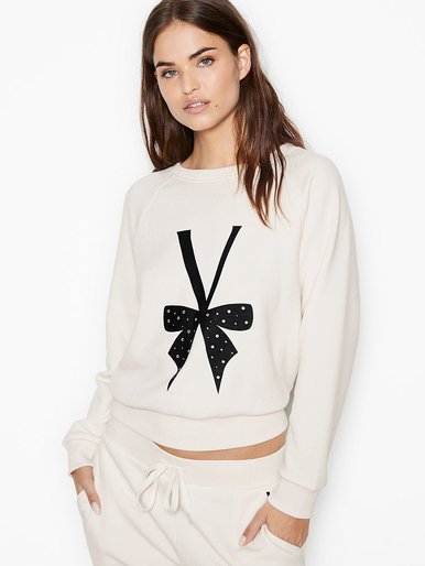 Пуловер зі стразами Stretch Fleece Crewneck Victoria's Secret