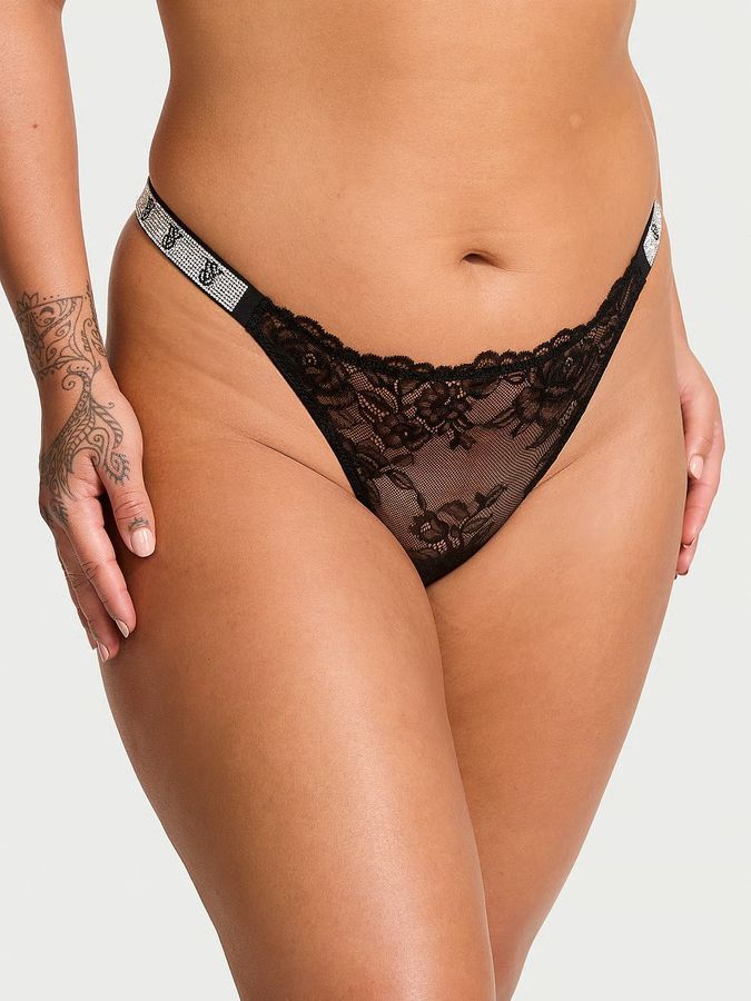 Кружевные трусики тонги Rose Lace VS Shine Very Sexy Victoria's Secret