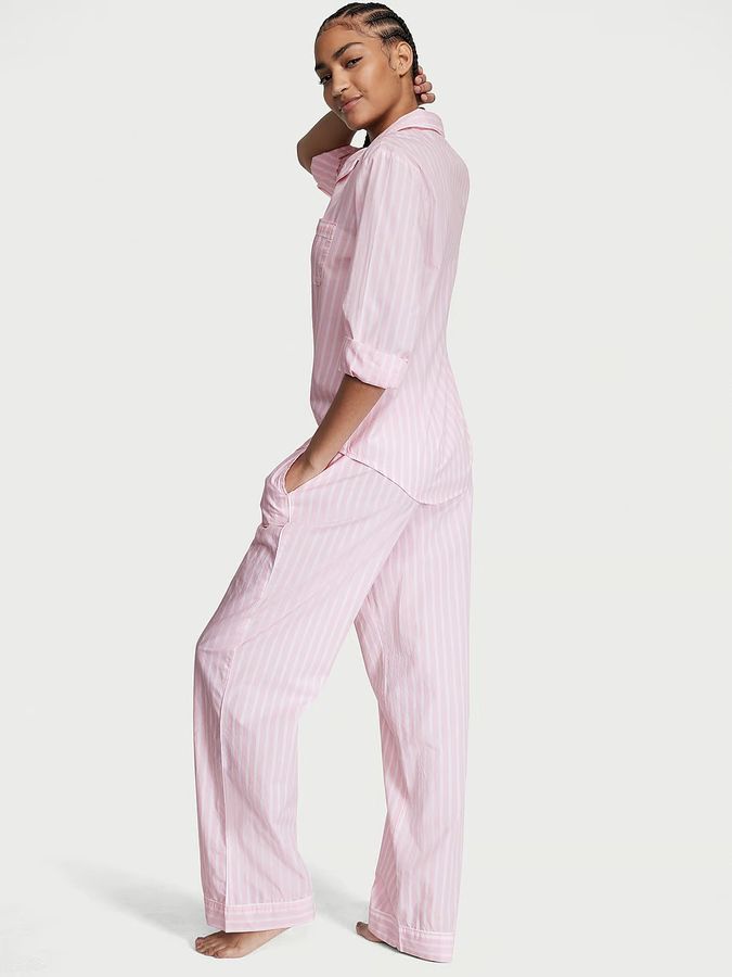 Хлопковая иіжама с штанами Cotton Long PJ Set Victoria's Secret